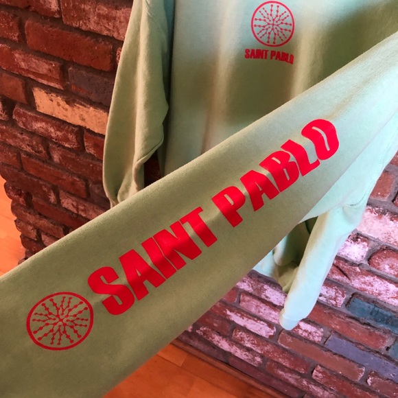 SOLD Kanye West Saint Pablo Tour Merch Mint Hoodie - Picture 8 of 11